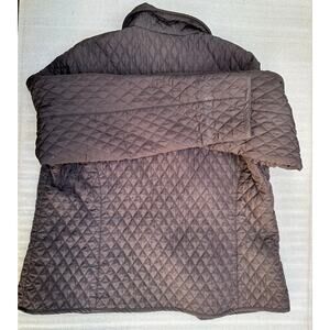 Briggs New York Brown Quilted Jacket Wmn XL Paisley Lined Snap Front Lightweight